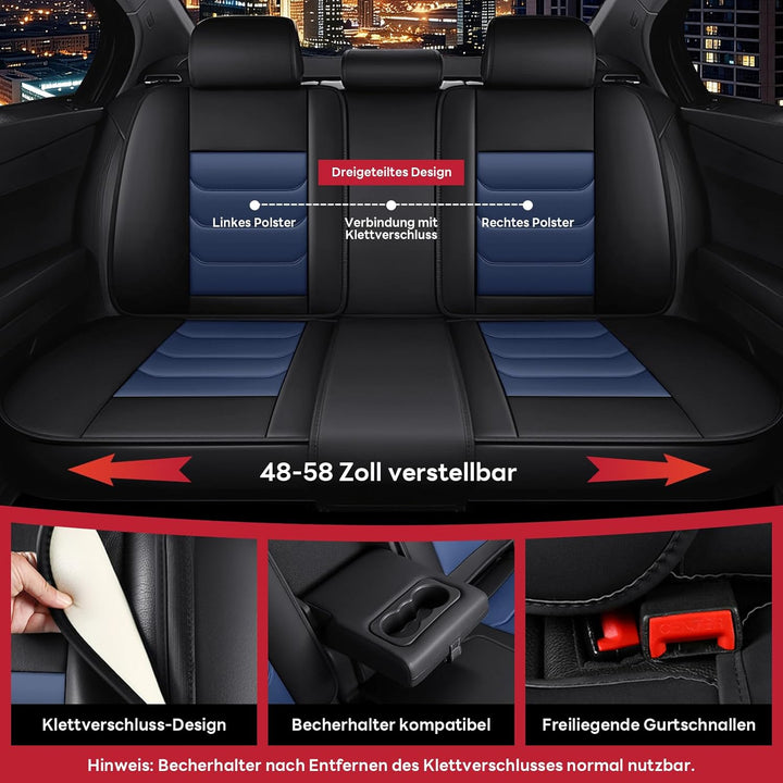 AutoSitzbezüge für Honda CRV 2004-2026, Nappa Leder Auto Sitzbezug 5 Stück, Wasserdichter Sitzschone