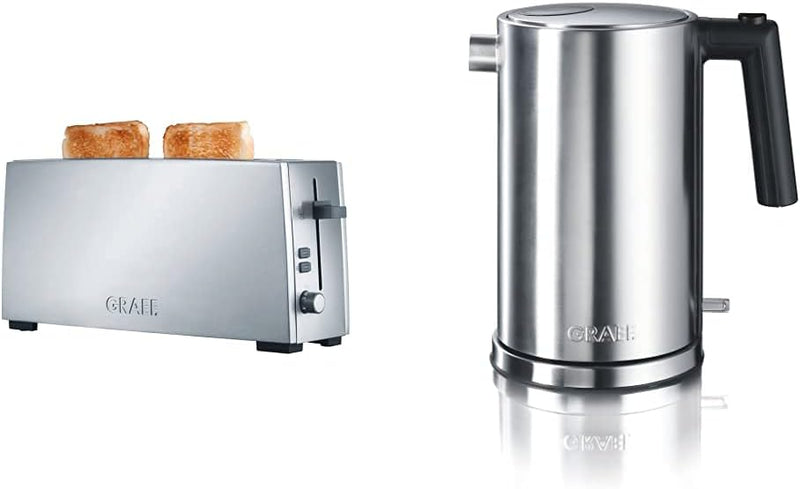 Graef Langschlitz-Toaster TO 90, Edelstahl, silber & WK600EU Wasserkocher, Rostfreier Stahl, 1.5 lit