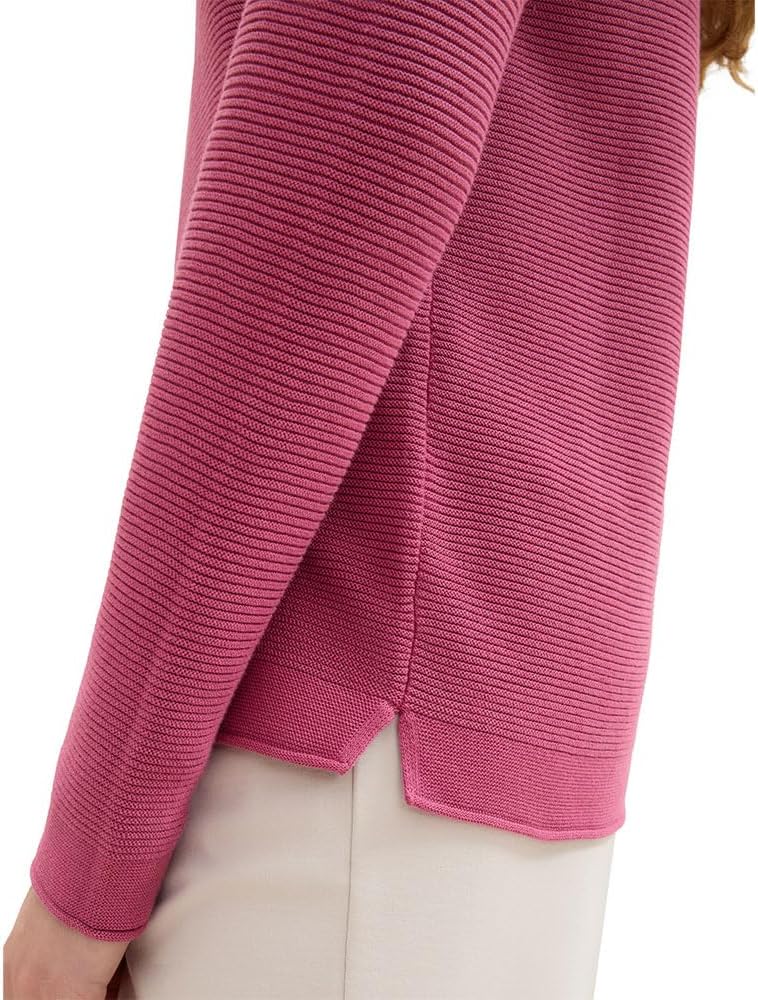 TOM TAILOR Damen Basic Strickpullover aus Bio-Baumwolle M 16348 - Pink Velvet, M 16348 - Pink Velvet