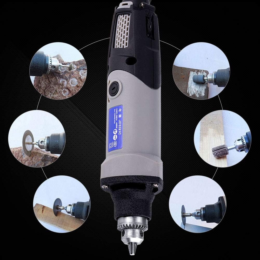 Uadme 400W Stabschleifer Geradschleifer, 6 Stufen Variable Drehzahl 0-28000r/min Mini Bohrmaschine R