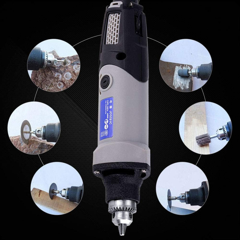 Uadme 400W Stabschleifer Geradschleifer, 6 Stufen Variable Drehzahl 0-28000r/min Mini Bohrmaschine R