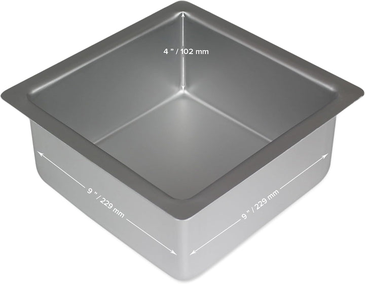 PME SQR094 Quadratische Backform aus eloxiertem Aluminium, 229 x 229 x 102 mm, 23 x 23 x 10 cm, 23 x