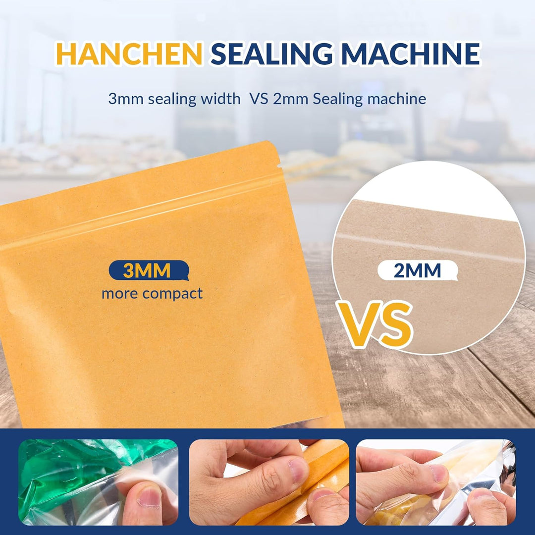 Hanchen Impulse Heisssigelmaschine 400mm (15,7 Zoll) Impuls Folienschweissgerät Tragbare Kleine Heis