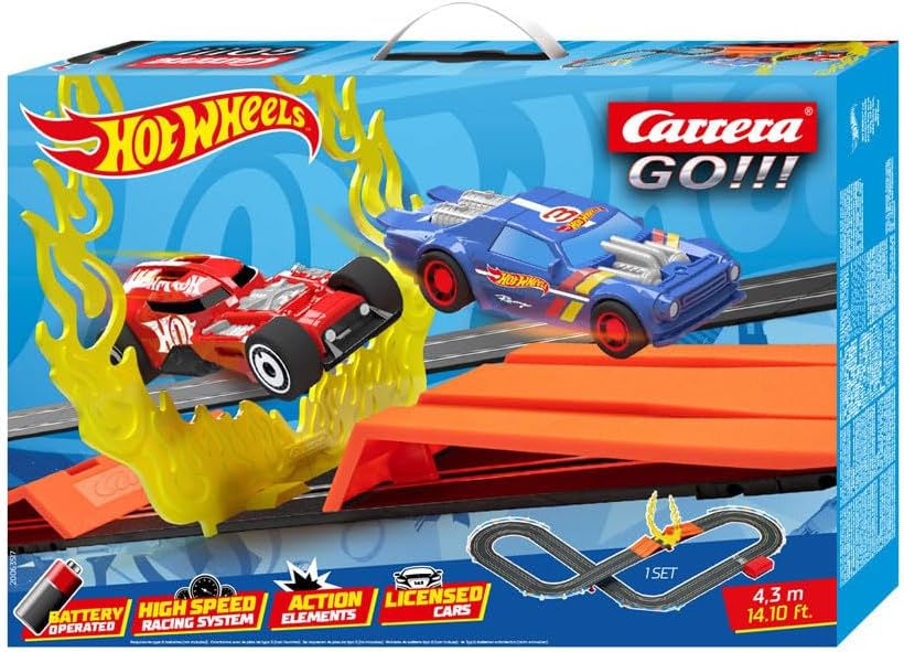 Carrera Go!!! Hot Wheels™ Rennbahn Set | Feurige Rennaction | Duell Night Shifter™ & HW50 Concept™ |