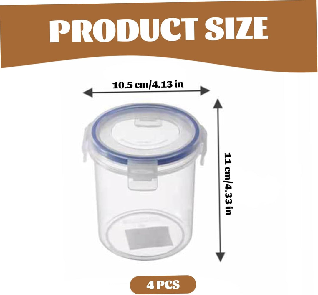 Overnight Oats Jar 4 Stück 16 Unzen durchsichtige Kunststoffbehälter mit Deckel Sichere Joghurtbeche