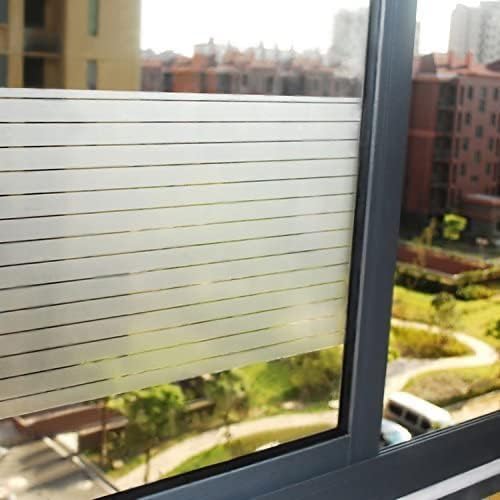 Lifetree Fensterfolie Streifen Blickdicht Sichtschutzfolie: Selbstklebend Fenster mit statischer Haf