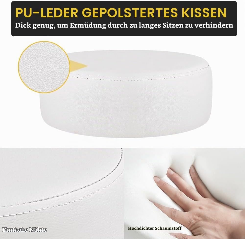 WKWKER Verstellbarer Schminkhocker für den Make-up-Raum Drehbarer Schminkhocker Kleine runde Ottoman