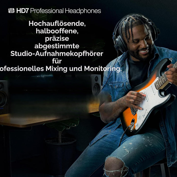 PreSonus HD7 Halboffener Studiokopfhörer für Aufnahme, Wiedergabe und Überwachung, Streaming und Pod