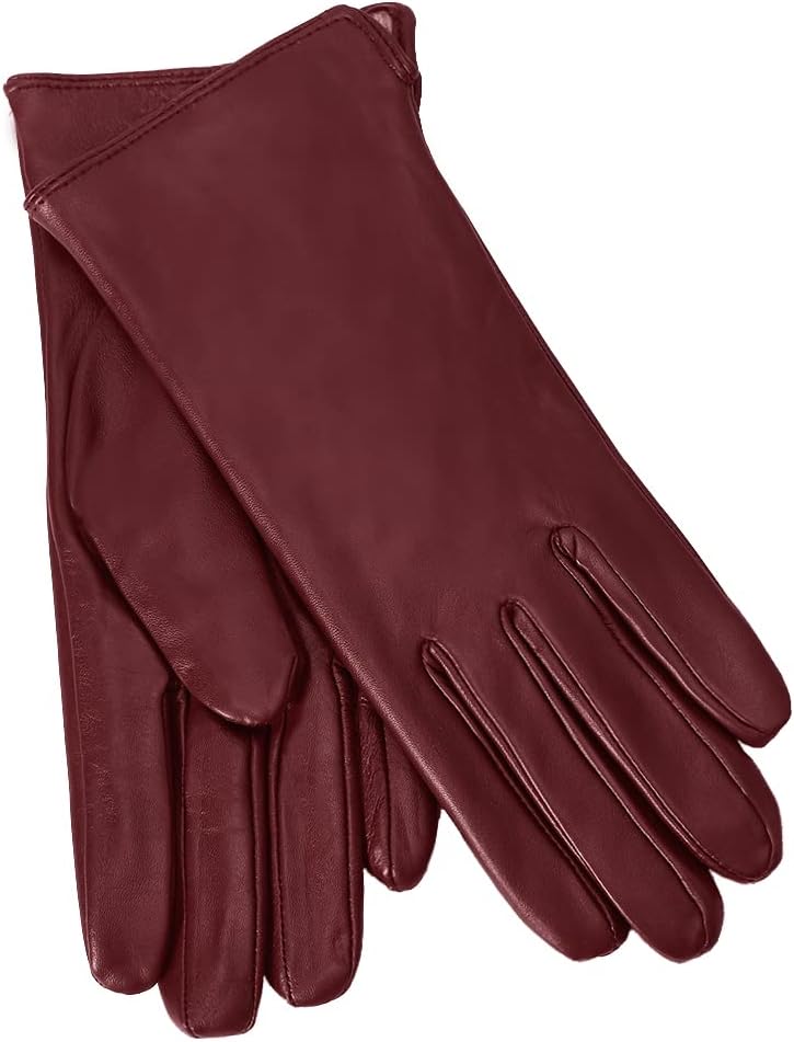 MGGMOKAY Damen Lederhandschuhe Kaschmir gefüttert XL Weinrot(Thouchscreen), XL Weinrot(Thouchscreen)