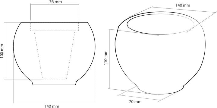 CONCRETTE Blumentopf Blumenkübel Zement-Pflanzkübel Übertopf aus Beton Bauble Optic Ø 7,6 cm | 17 Fa
