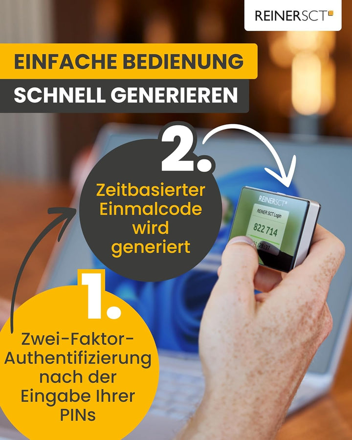 REINER SCT Authenticator mini – Hardware für Zwei-Faktor-Authentisierung | TOTP-Generator für ultima