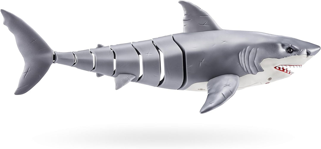 ROBO ALIVE Great White Shark Serie 1 von ZURU, batteriebetriebenes Roboter-Haispielzeug mit Leuchtef
