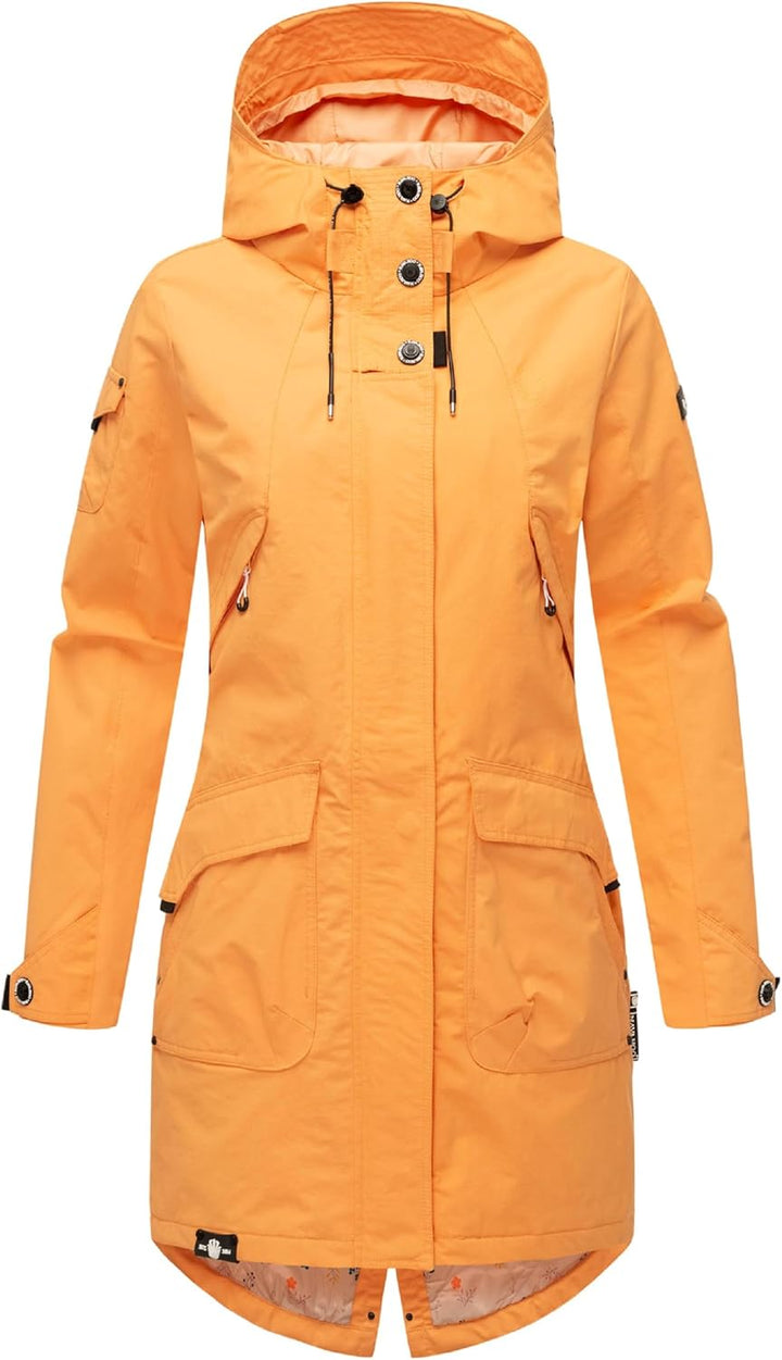 Navahoo Damen Übergangsjacke leichte Jacke mit Kapuze Pfefferschote XS-3XL XS Apricot Sorbet, XS Apr