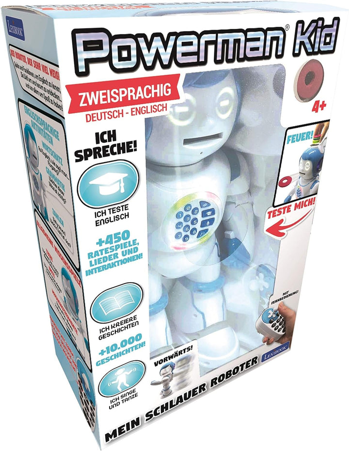 Lexibook ROB90DE Powerman Kid-Pädagogischer und zweisprachiger deutsch/englischer Roboter-Gehend Spr