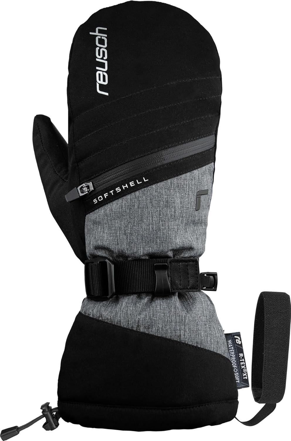 Reusch Damen Fäustlinge Demi R-tex Xt Mitten Extra Warm, Wasserdicht, Atmungsaktiv 6.5 schwarz / gra