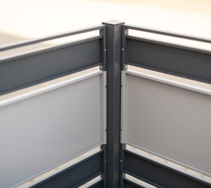 WESTMANN 5er Mülltonnenverkleidung Planum | Metall 400x90x120 cm Grau/Hellgrau | Mülltonnen Sichtsch