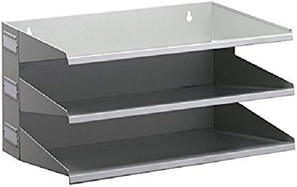 Durable Sortierreck (mit 3 Ablagefächern), für Tisch oder Wand, grau, 335910 Grau 3 Fächer, Grau 3 F
