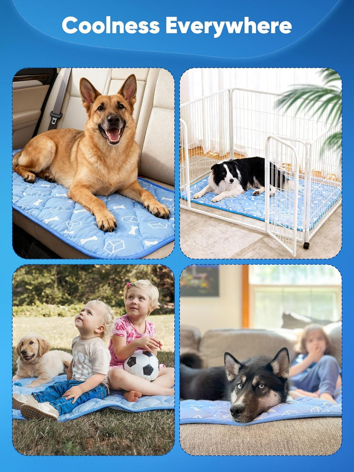 Rywell Kühlmatte für Hunde Katze 60x45 cm, Plus Version, Selbstkühlend mit Arc-Chill-Gewebe, Verdick