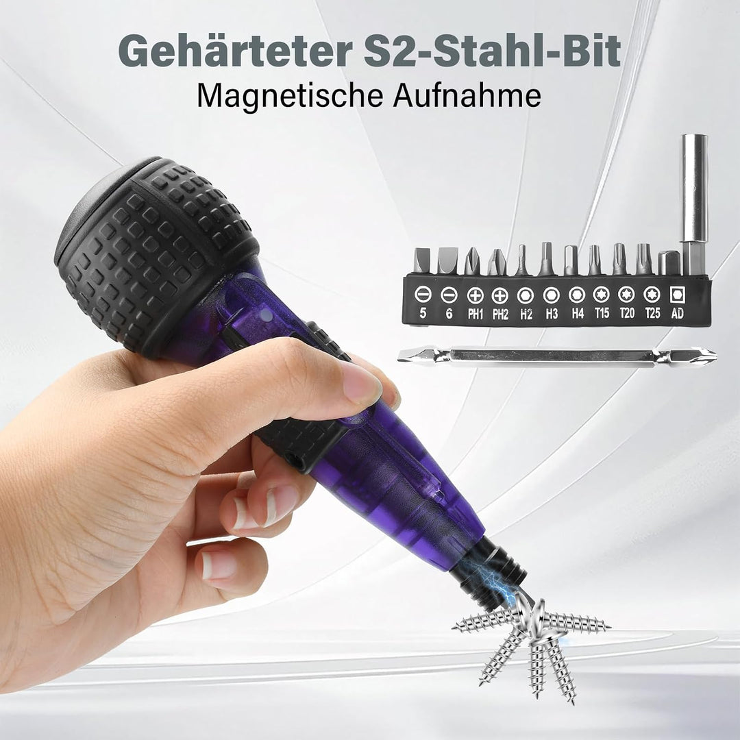 Akku Schraubendreher Elektrischer Stabschrauber Set, 3.6V Elektro Schraubendreher Mini Akkuschrauber