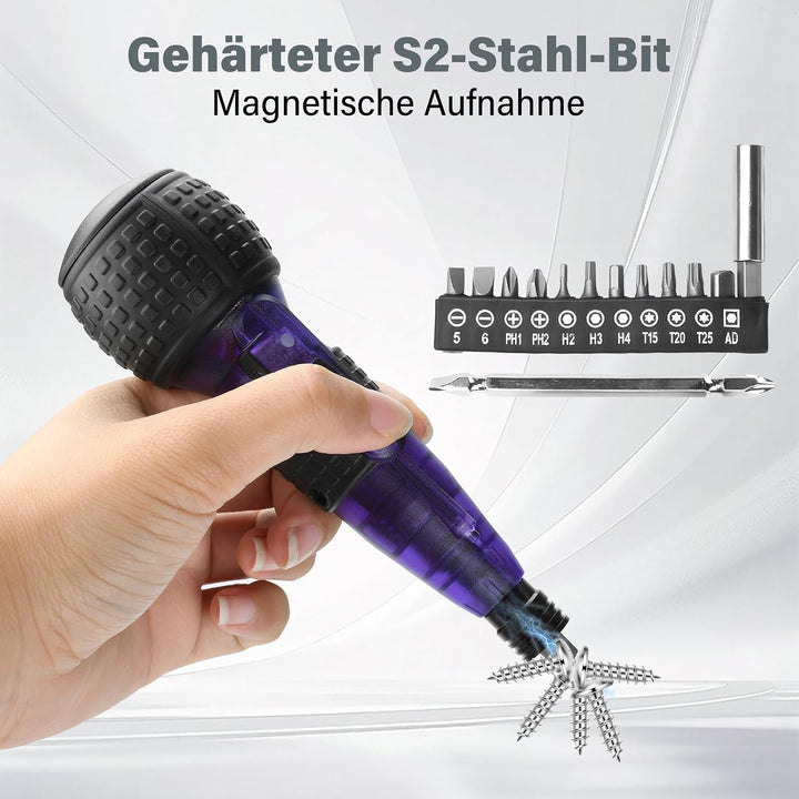 Akku Schraubendreher Elektrischer Stabschrauber Set, 3.6V Elektro Schraubendreher Mini Akkuschrauber