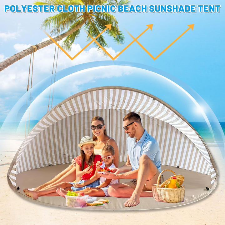 Strandmuschel Pop Up 3-4 Personen, Strandzelt Strand Zelt mit UV-Schutz, Tragbarer Automatisches Win