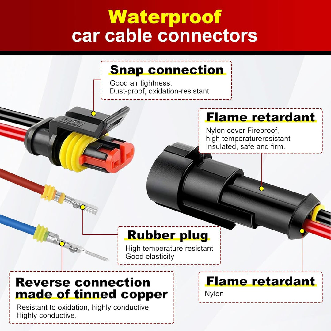 KFZ Stecker Set, 808Pcs KFZ Steckverbinder, Wasserdichte Stecker 1/2/3/4/5/5/6 Polig, Superseal Stec