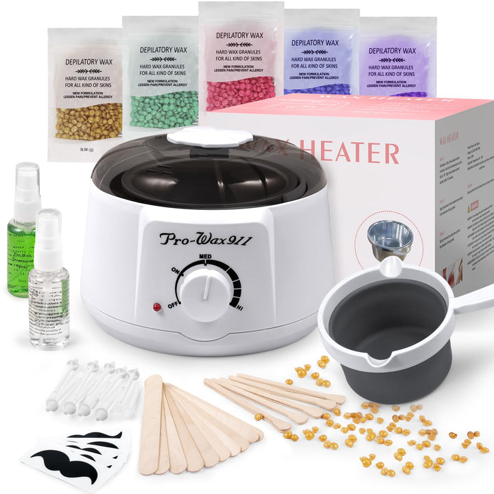 Waxing set, Professionell Wachswärmer Wachs Haarentfernung mit 500g Wax Warmer mit Wachsperlen, Waxi