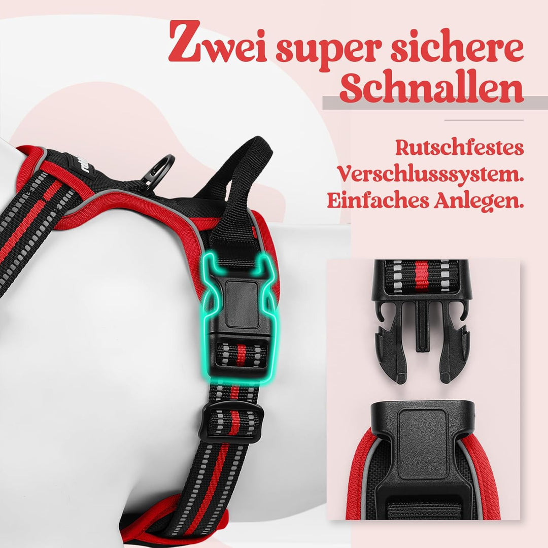 rabbitgoo Hundegeschirr Mittelgrosse Hunde, Anti Zug Geschirr mit Kontrolle, No Pull Verstellbar Hun