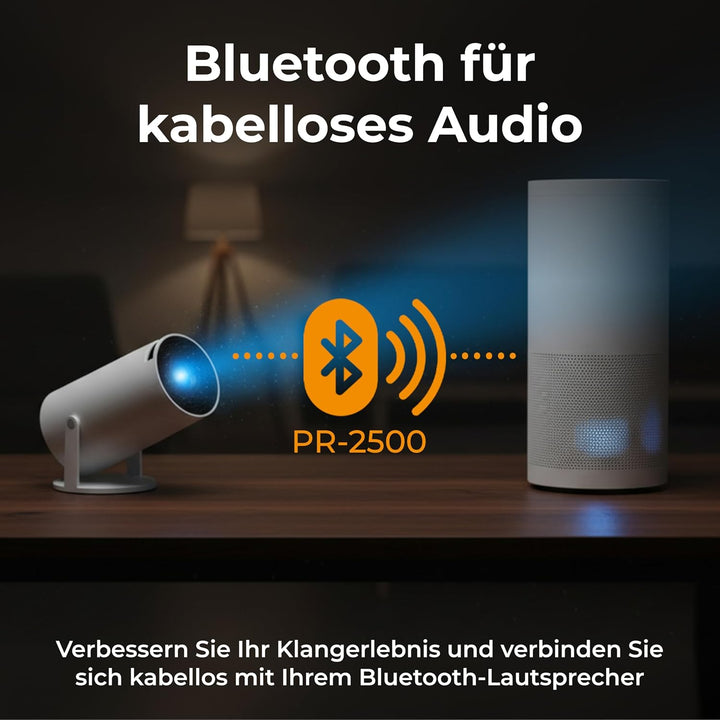 Denver PR-2500 LED-Projektor – 2500 Lumen - Full HD Unterstützung - HDMI/USB/VGA - Lautsprecher - Fe