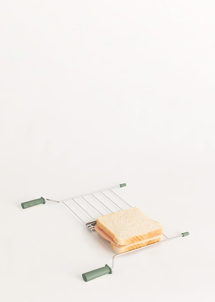 CREATE/SET MIT 2 GITTERZANGEN IN FARBE GRÜN-SAGE/Zubehör zum Zubereiten Sandwiches im Toast Retro M,