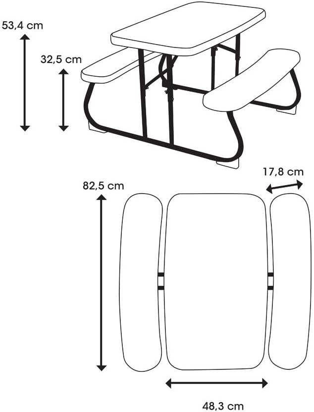 LIFETIME Picknicktisch, leichtgewichtig, zusammenklappbar Beige, Beige