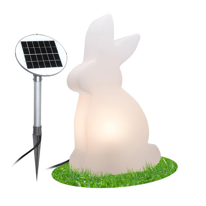 8 seasons design| LED Aussenleuchte Hase Solar Shining Rabbit (50 cm gross, warmweiss, Dämmerungssen