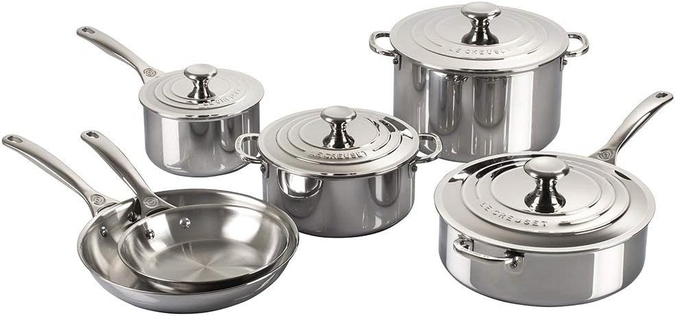 Le Creuset Signature Sossentopf mit Deckel und Hilfsgriff, Rostfreier 3-ply Edelstahl, 3-Ply, Ø 20 c