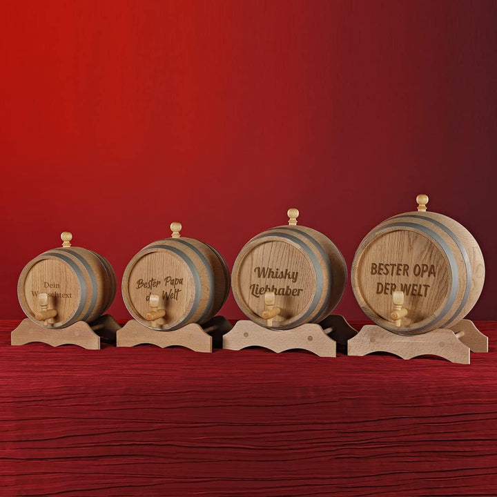 polar-effekt Holzfass 5 Liter mit Wunschgravur - individuelles Eichenfass für Whisky, Scotch, Bourbo