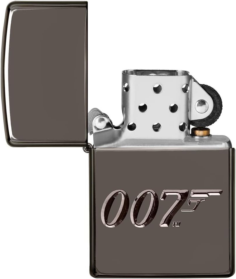 Zippo, James Bond-Feuerzeug, offizielles Lizenzprodukt, windsicher, langlebig, Schwarz