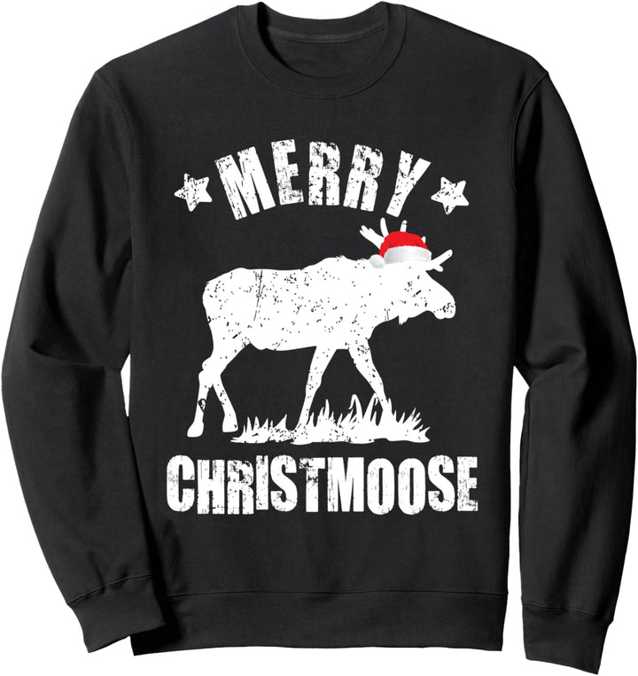 Elch Weihnachten Merry Christmoose Xmas Lustiges Rentier Sweatshirt