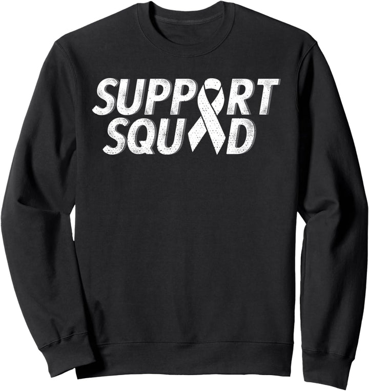 Support squad white ribbon lung cancer awareness Sweatshirt