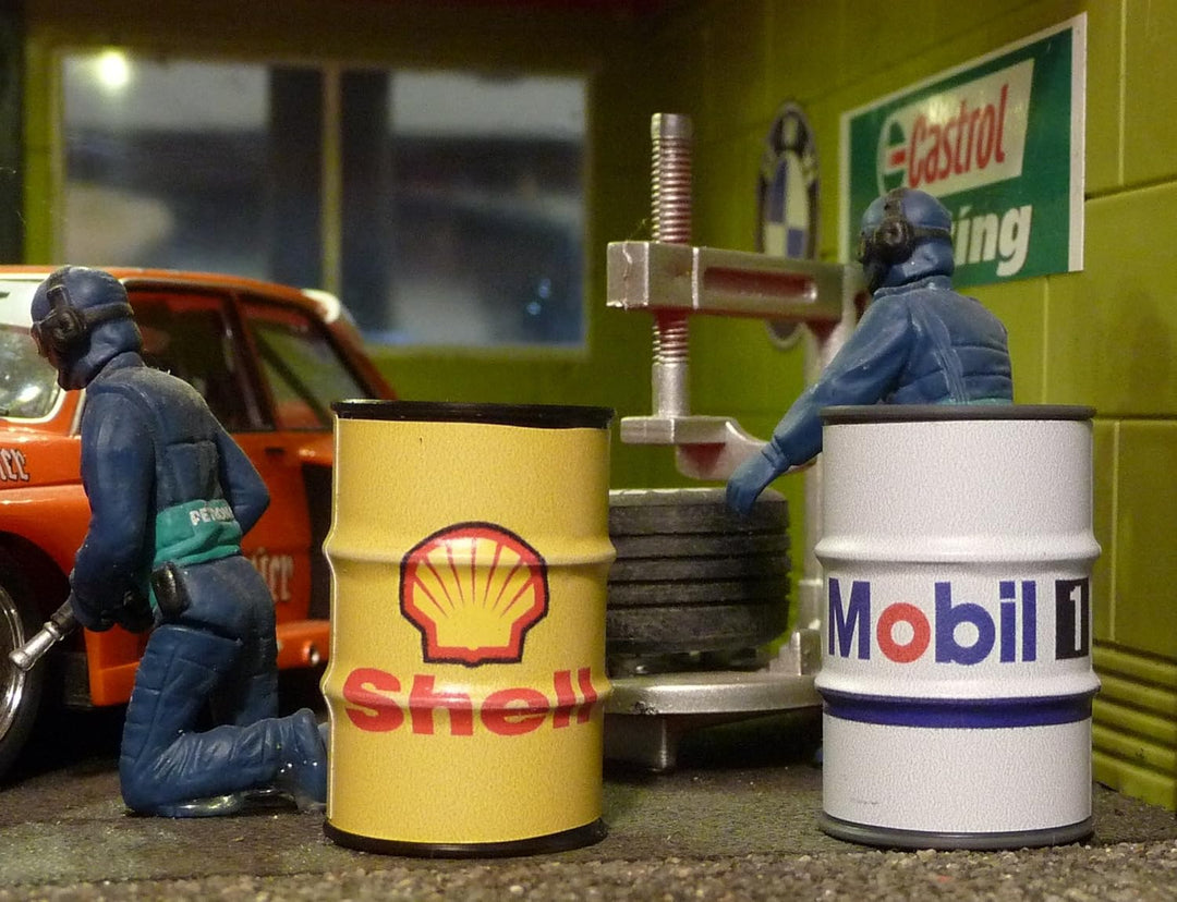 Slotcar Benzin-ÖL-FÄSSER 6er Set in 1:32 für Carrera UNIVERSAL/DIGITAL TOP DEKO