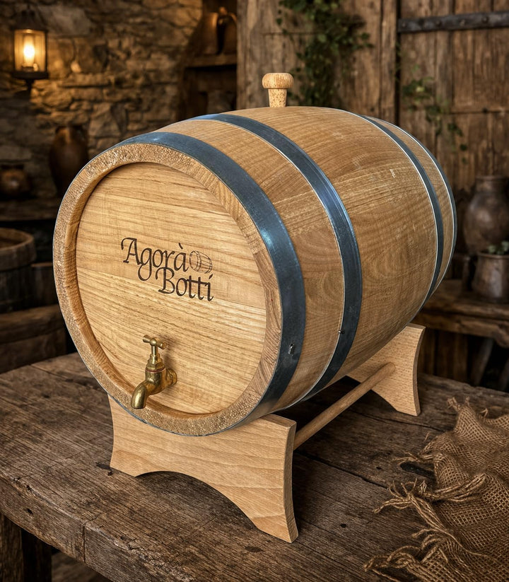 15 Liter Kastanienfass mit Messinghahn - Neue Produktion
