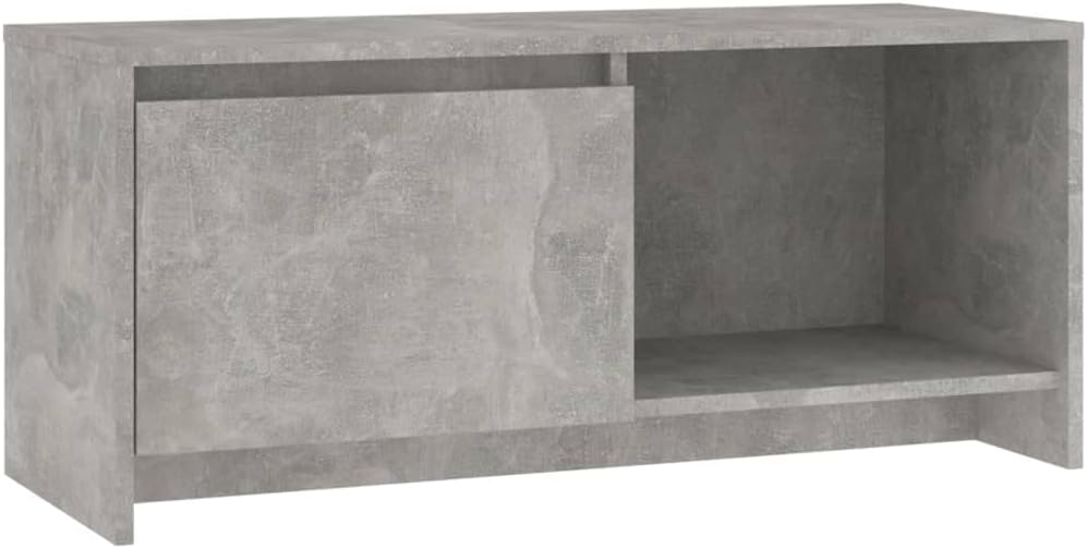 homiuse TV Board Betongrau 90x35x40 cm Holzwerkstoff Fernsehschrank Fernsehtisch TV Lowboard TV Komm