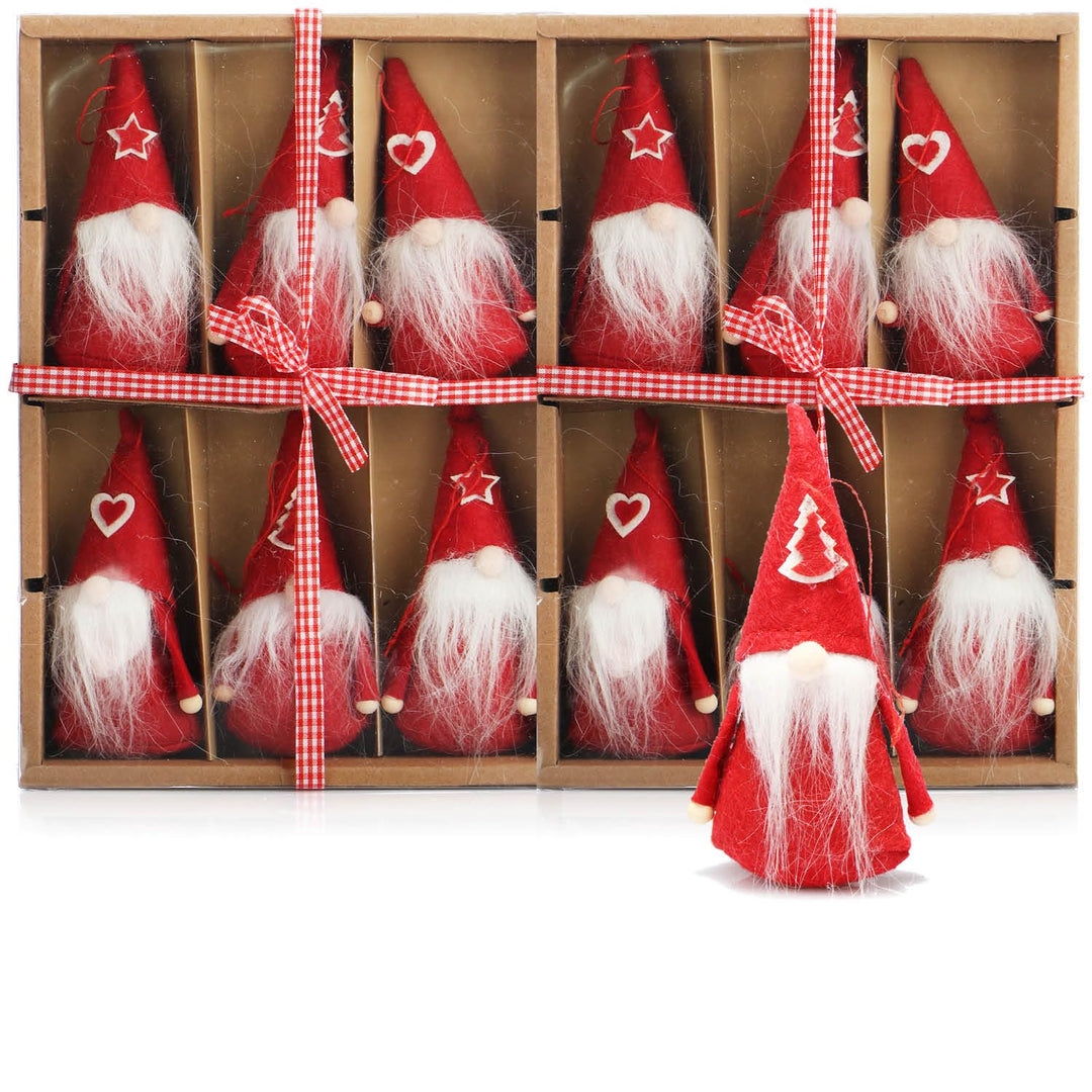 COM-FOUR® 12x Premium Weihnachtsmann-Anhänger 12cm - Deko für den Weihnachtsbaum, Christbaum-Figuren