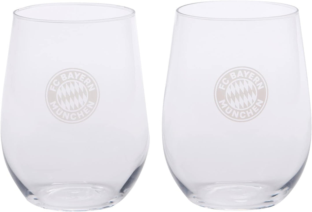 FC Bayern München Wasserglas 2er-Set I Fussball 2 Stück (1er Pack), 2 Stück (1er Pack)