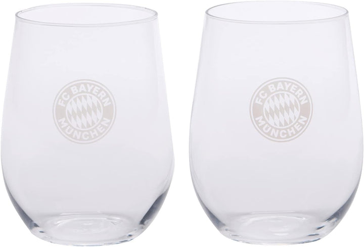 FC Bayern München Wasserglas 2er-Set I Fussball 2 Stück (1er Pack), 2 Stück (1er Pack)