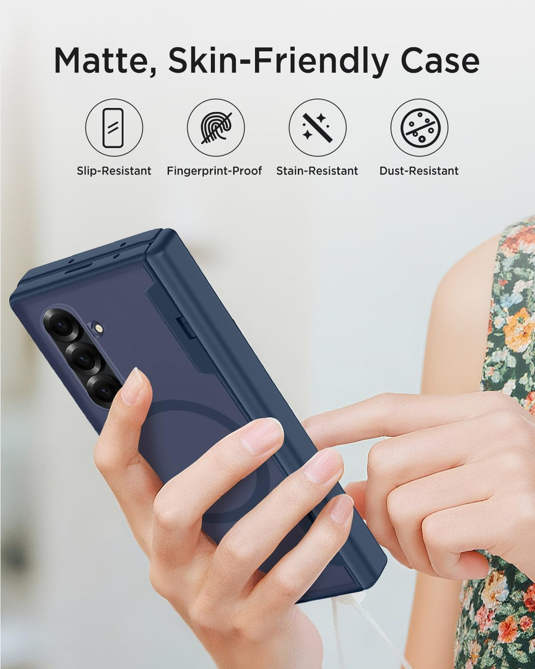 Miimall Kompatibel mit Samsung Galaxy Z Fold 7 Magnetisch Hülle, Anti-SPY Displayschutz & Scharniers