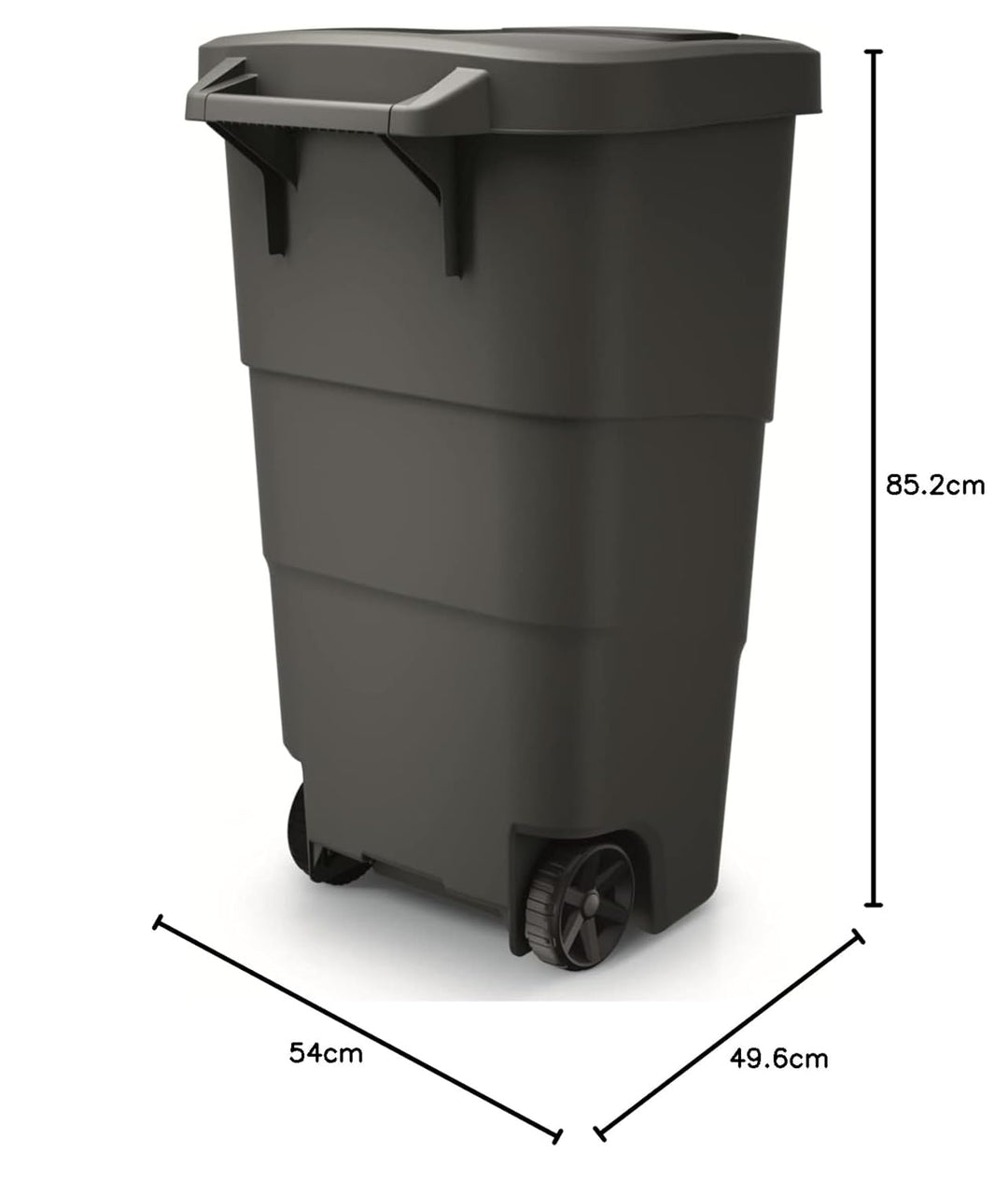 Prosperplast Wheeler 110L Müllbehälter mit Rädern und Deckel Mülltonne Müllgrossbehälter Grossmüllto
