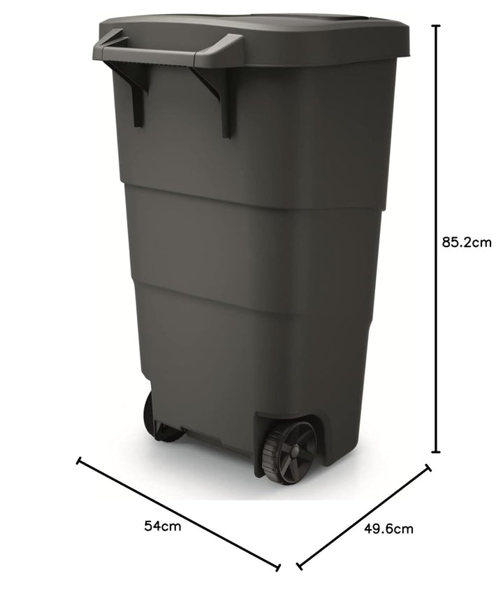Prosperplast Wheeler 110L Müllbehälter mit Rädern und Deckel Mülltonne Müllgrossbehälter Grossmüllto