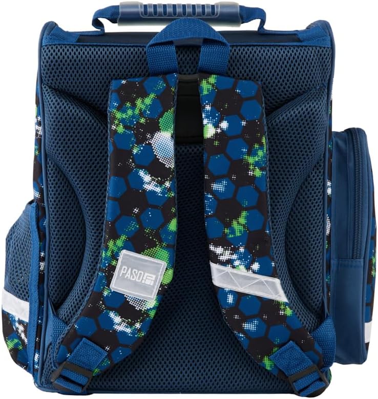 Goldkids - Schulranzen für Jungen - Schul-Rucksack für Kinder mit Federmäppchen - Schuhbeutel und Ha