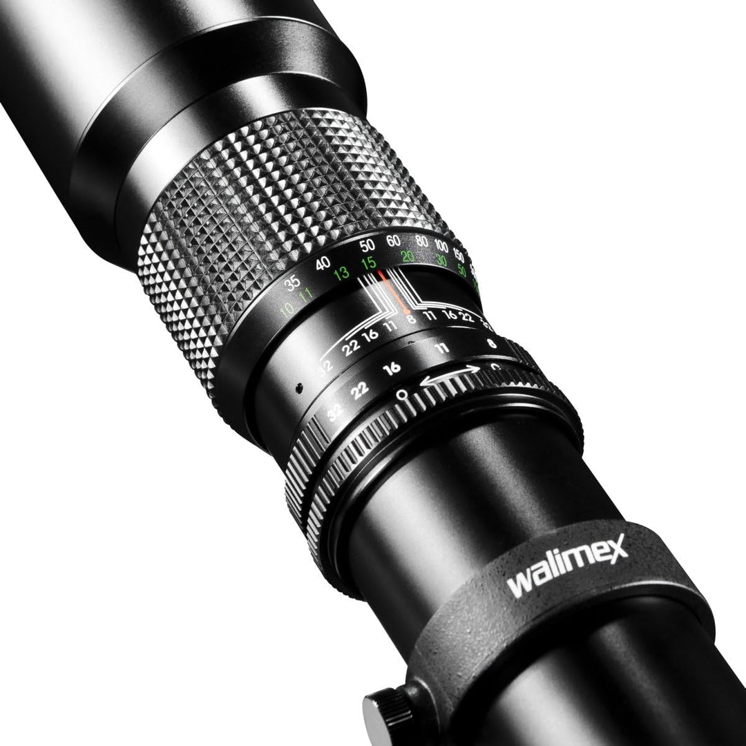 Walimex 12730 500mm 1:8,0 DSLR-Objektiv für Pentax K Bajonett schwarz (manueller Fokus, für Vollform
