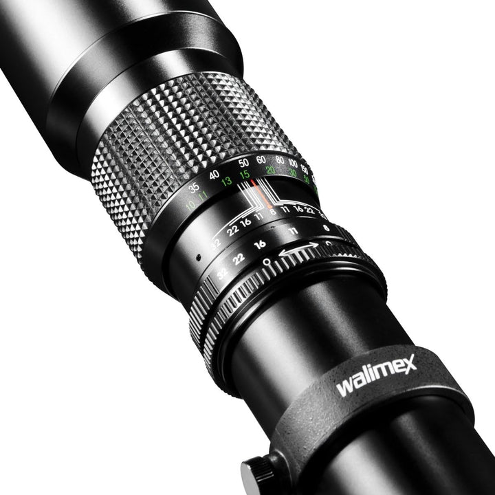 Walimex 12730 500mm 1:8,0 DSLR-Objektiv für Pentax K Bajonett schwarz (manueller Fokus, für Vollform