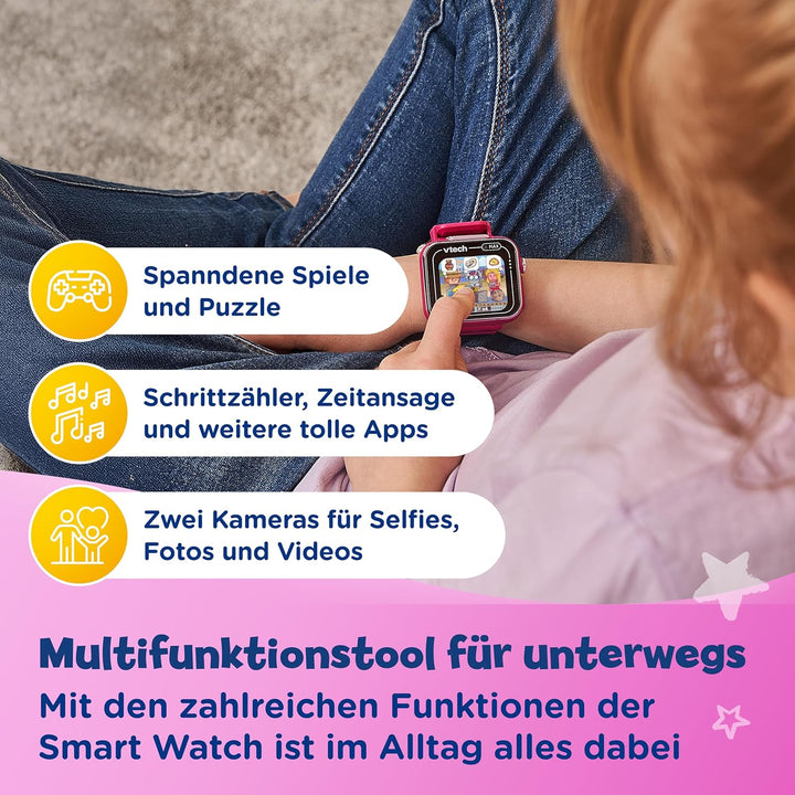 Vtech KidiZoom Smart Watch MAX Lila I Kinder-Smartwatch mit Duokamera I Touchscreen I 1,69 Zoll I Sp